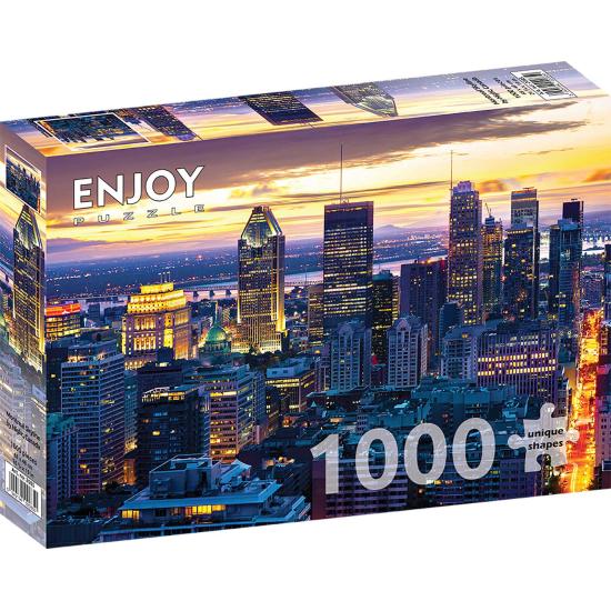 Puzzle Genießen Sie die Skyline von Montreal bei Nacht, Kanada v