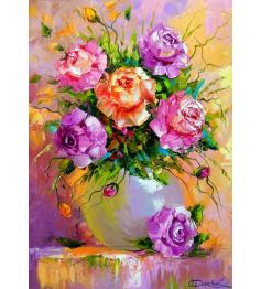 Puzzle „Vase with Roses“ mit 1000 Teilen