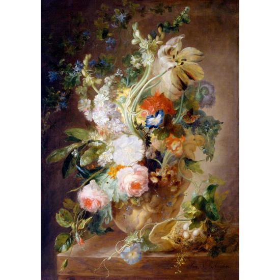 Puzzle Enjoy Vase mit Blumen und Nest aus 1000 Teilen