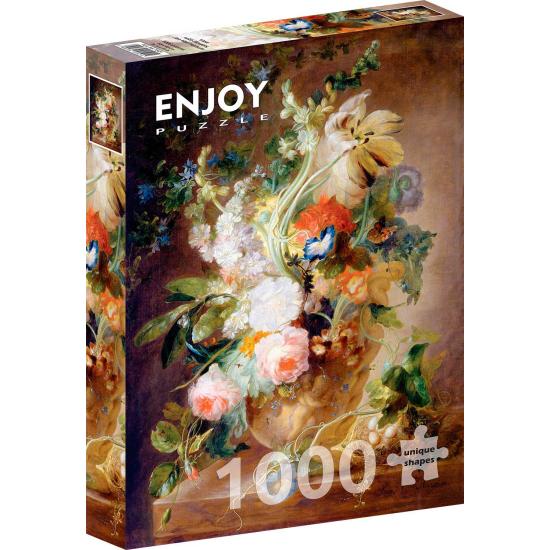 Puzzle Enjoy Vase mit Blumen und Nest aus 1000 Teilen