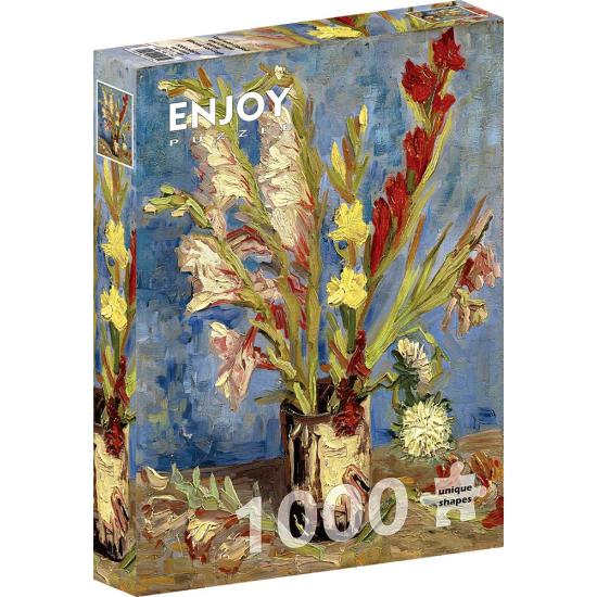 Puzzle „Enjoy Vase mit Gladiolen und chinesischen Astern“ mit 10