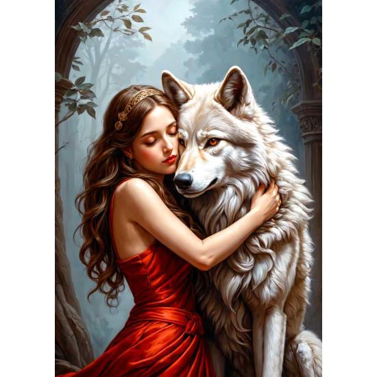 Puzzle Enjoy Dame Und Der Wolf 1000 Teile Puzzle Enjoy Dame Und Der Wolf 1000 Teile