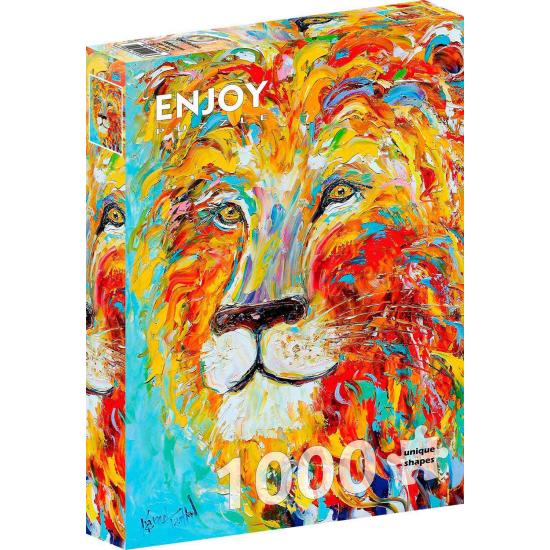 Genießen Sie das farbenfrohe Löwen-Puzzle mit 1000 Teilen