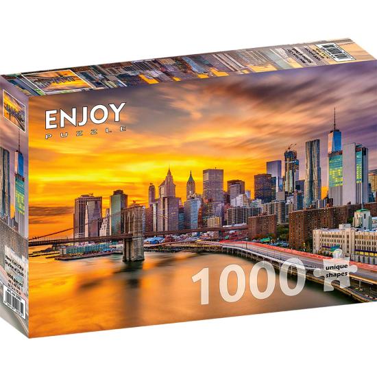 Puzzle Genießen Sie New York bei Sonnenuntergang mit 1000 Teilen