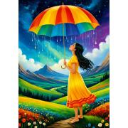 Puzzle Enjoy Regenbogen-Regenschirm 1000 Teile