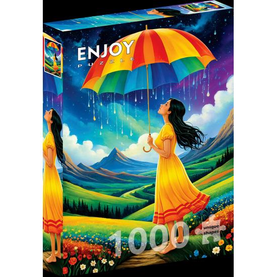 Puzzle Enjoy Regenbogen-Regenschirm 1000 Teile