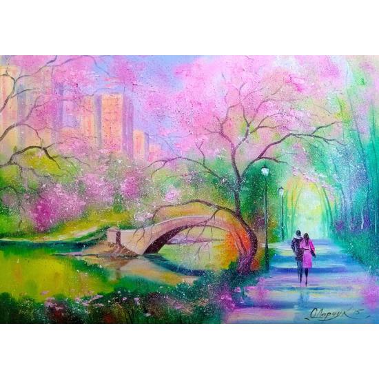 Puzzle „Spaziergang durch den Stadtpark“ mit 1000 Teilen Puzzle „Spaziergang durch den Stadtpark“ mit 1000 Teilen