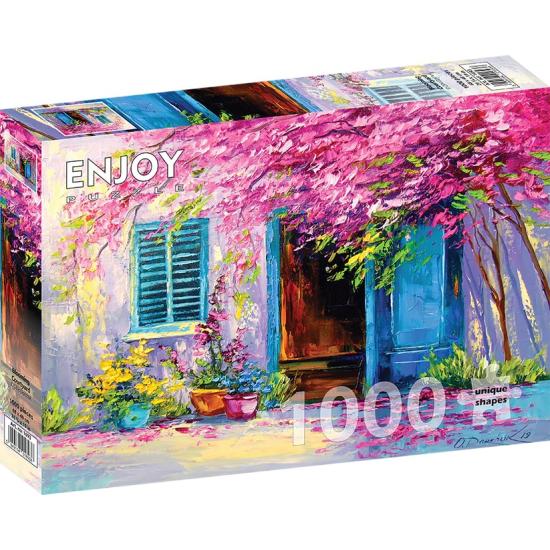 Genießen Sie das Blumen-Patio-Puzzle mit 1000 Teilen
