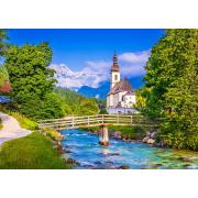 Puzzle Enjoy Kleine Kirche in Ramsau, Deutschland mit 1000 Teile