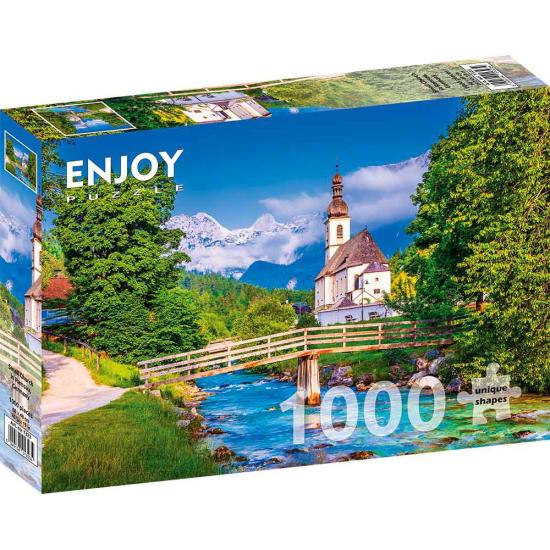 Puzzle Enjoy Kleine Kirche in Ramsau, Deutschland mit 1000 Teile