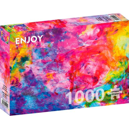 Puzzle Genießen Sie ein farbenfrohes abstraktes Ölgemälde mit 10