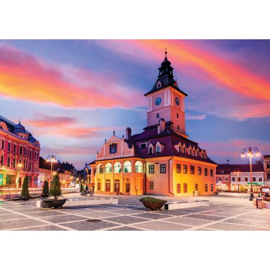 Puzzle „Genießen Sie den Rathausplatz in Brasov, Rumänien“ mit 1 Puzzle „Genießen Sie den Rathausplatz in Brasov, Rumänien“ mit 1