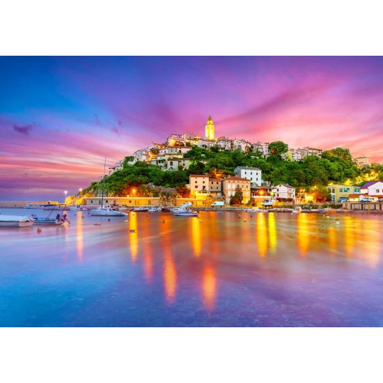 Puzzle Genießen Sie das Dorf Vrbnik, Kroatien 1000 Teile