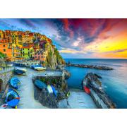 Puzzle Genießen Sie den Hafen von Manarola, Cinque Terre, Italie