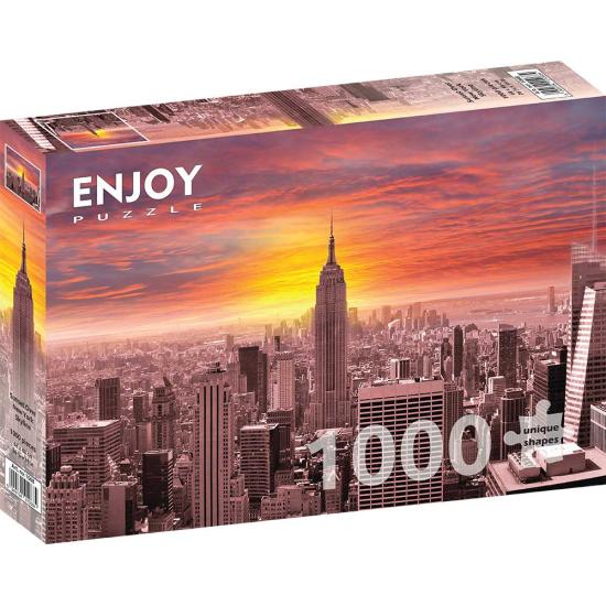 Puzzle Genießen Sie den Sonnenuntergang über der Skyline von New