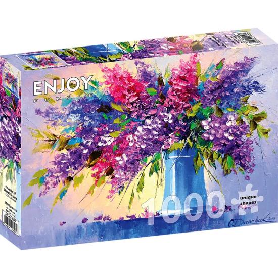 Puzzle „Genießen Sie einen Fliederstrauß in einer Vase“ mit 1000