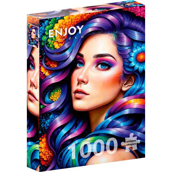 Puzzle Enjoy Regenbogenblumenporträt 1000 Teile Puzzle Enjoy Regenbogenblumenporträt 1000 Teile