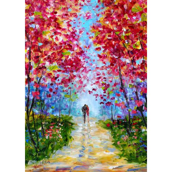 Puzzle „Genießen Sie blühende Romantik im Frühling“ mit 1000 Tei