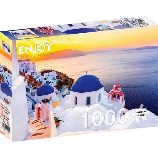 Genießen Sie das Puzzle „Sonnenaufgang über Santorini“ mit 1000
