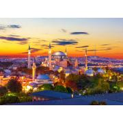 Puzzle Genießen Sie die Hagia Sophia bei Sonnenuntergang, Istanb
