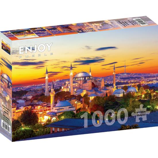Puzzle Genießen Sie die Hagia Sophia bei Sonnenuntergang, Istanb