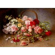 Puzzle „Genießen Sie einen Korb voller Rosen und Nelken“ mit 100