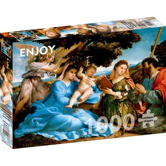 Puzzle „Genießen Sie Jungfrau und Kind mit Heiligen“ mit 1000 Te