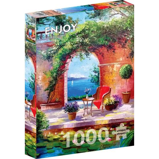 Puzzle Genießen Sie den Meerblick durch den Bogen aus 1000 Teile