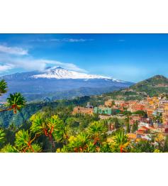 Puzzle Genießen Sie den Vulkan Ätna und Taormina, Sizilien 1000