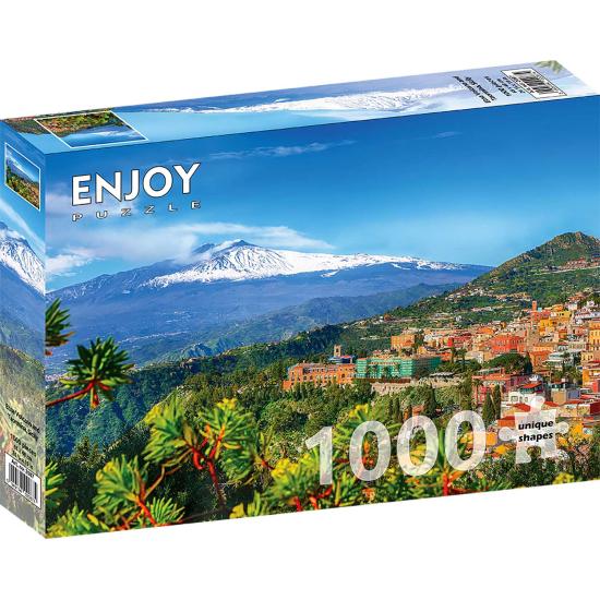 Puzzle Genießen Sie den Vulkan Ätna und Taormina, Sizilien 1000