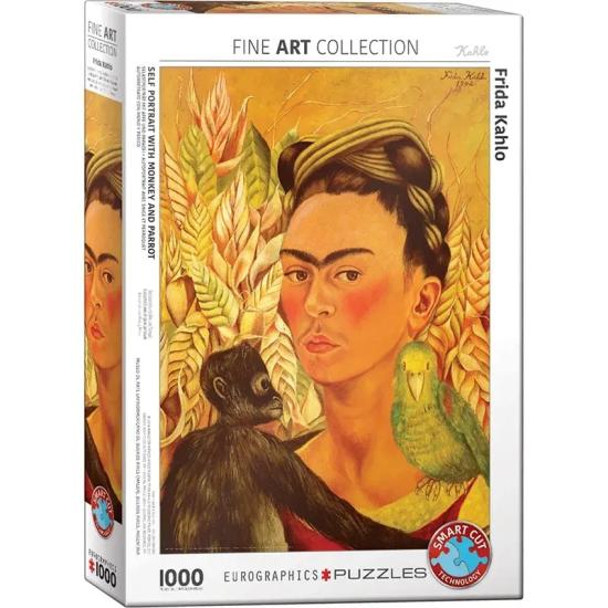 Puzzle Eurographics Selbstporträt mit Affe und Papagei 1000 Teil