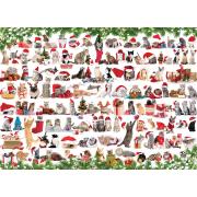 Eurographics Weihnachtskatzen-Puzzle mit 1000 Teilen