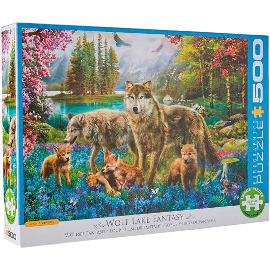 Eurographics Wölfe und Fantasy Lake XXL-Puzzle mit 500 Teilen