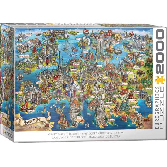Puzzle Eurographics Verrückte Europakarte 2000 Teile