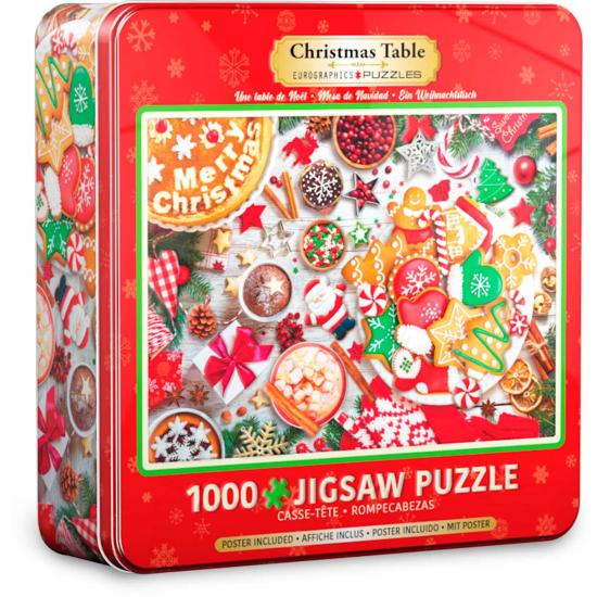 Puzzle Eurographics Weihnachtstisch, Dose mit 1000 Teilen