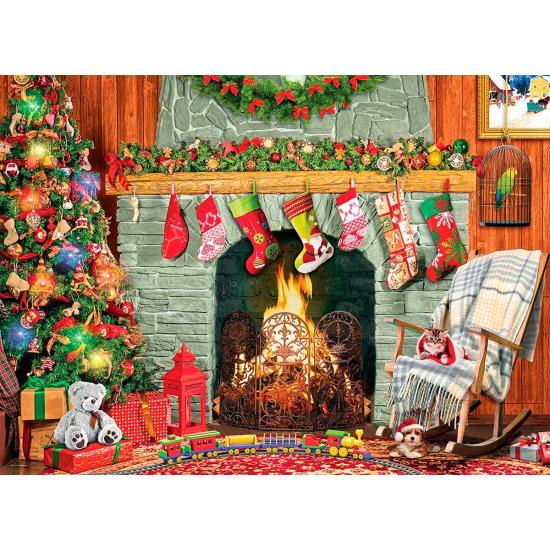 Eurographics Puzzle Weihnachten am Kamin XXL mit 500 Teilen