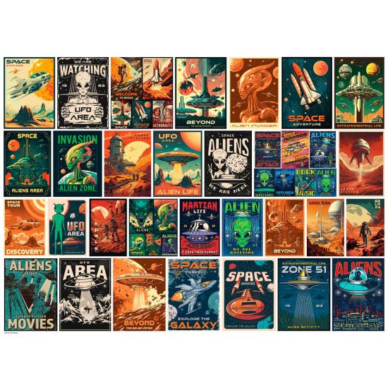 Puzzle Eurographics Vintage Alien Poster 1000 Teile
