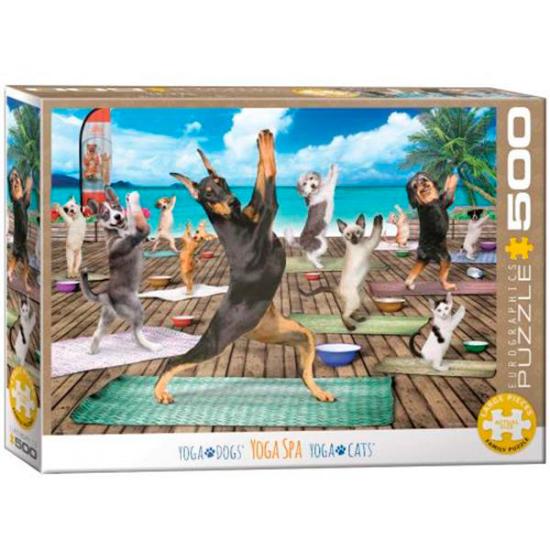 Eurographics Yoga mit Hunden und Katzen XXL-Puzzle mit 500 Teile
