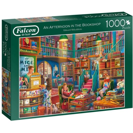 Puzzle Falcon Sunset in the Bookstore 1000 Teile