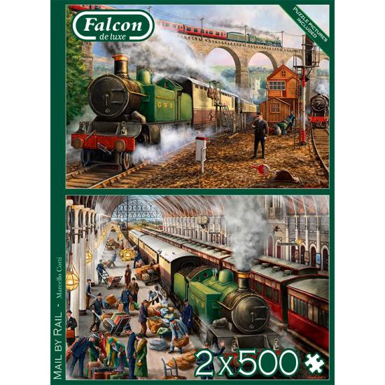 Puzzle „Falkenpost mit dem Zug“ 2 x 500 Teile