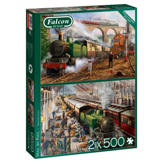 Puzzle „Falkenpost mit dem Zug“ 2 x 500 Teile