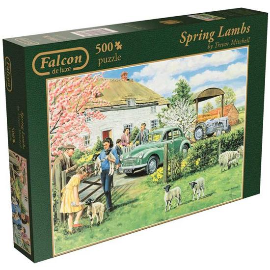 Puzzle Falke züchtet Lämmer im Frühling 500 Teile