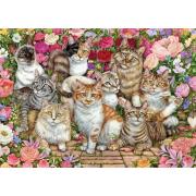 Falkenkatzen in den Blumen Puzzle 1000 Teile