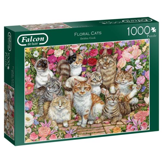 Falkenkatzen in den Blumen Puzzle 1000 Teile