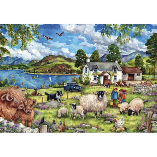 Falkenfarm in den Bergen Puzzle 500 Teile