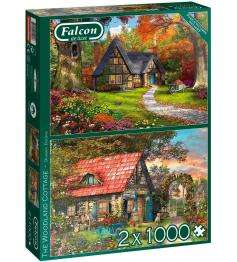 Puzzle Falcon Die Waldhütte 2 x 1000 Teile
