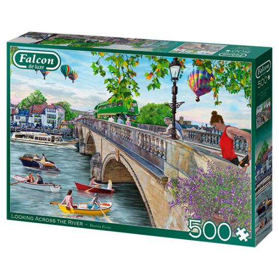 Falke schaut über den Fluss Puzzle 500 Teile