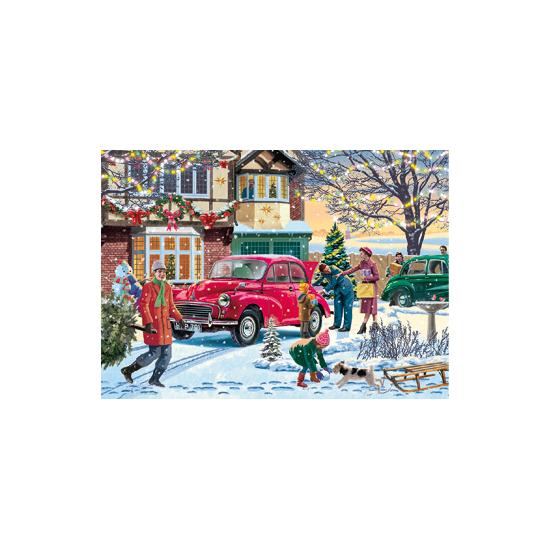 Puzzle Falcon Family Time at Christmas 4 x 1000 Teile