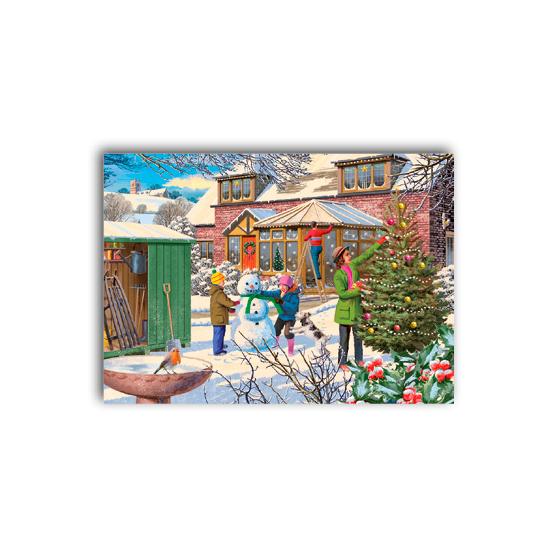 Puzzle Falcon Family Time at Christmas 4 x 1000 Teile