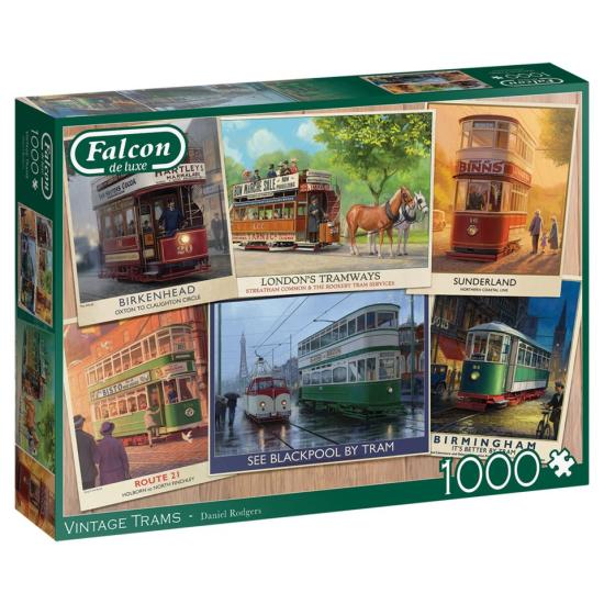 Falcon Vintage Straßenbahnen Puzzle 1000 Teile Falcon Vintage Straßenbahnen Puzzle 1000 Teile